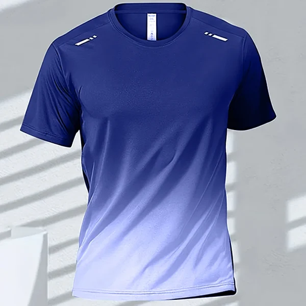 Men's T-shirts Sports Running T-shirt Quick-drying Gradient Short Sleeve Tees Outdoor Workout Basketball Training Running Outfit - Image 12