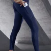 New High Waist Women's Leggings Stretch Yoga Pants Tights With Pockets Push Up Fitness Running Sportswear Solid Color Pants - Image 5