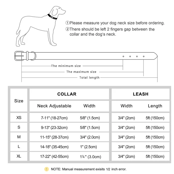 Customized Leather Dog Collar Leash Set Soft Padded Leather Collar For Small Medium Large Dogs With Free Engraved Nameplate - Image 4