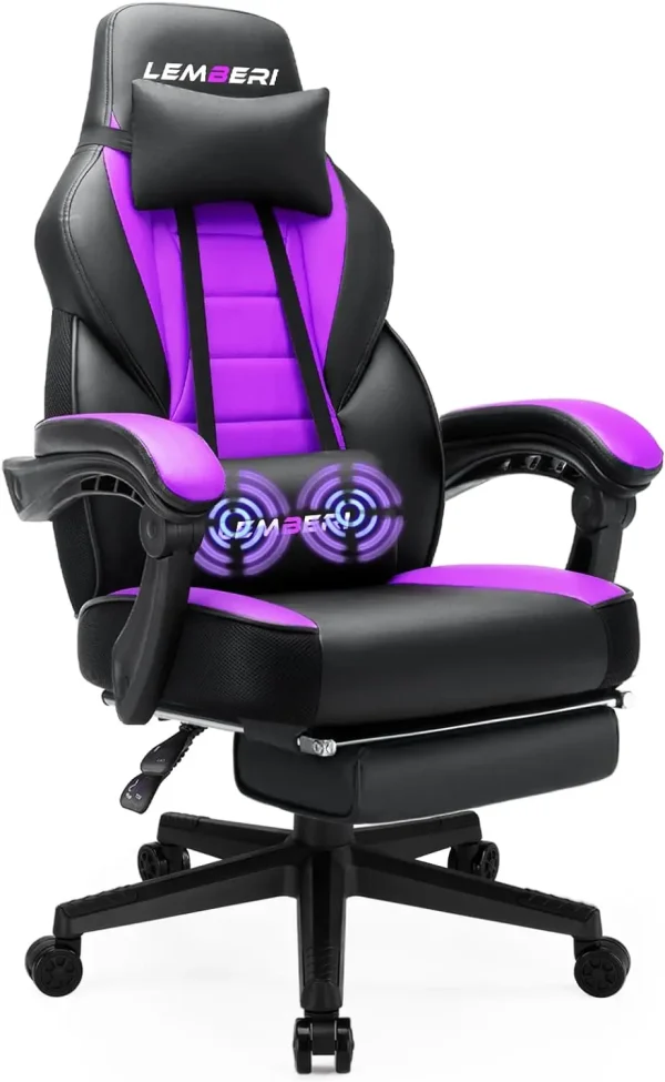 LEMBERI Gaming Chairs with Footrest,Ergonomic Video Game Chairs for Adults,Big and Tall Chair 400lb Weight Capacity - Image 11