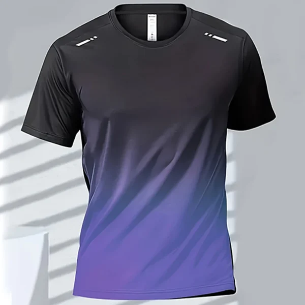 Men's T-shirts Sports Running T-shirt Quick-drying Gradient Short Sleeve Tees Outdoor Workout Basketball Training Running Outfit - Image 16
