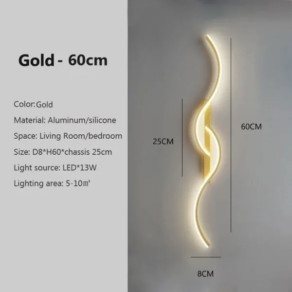 Modern LED Wall Lamp Minimalist Led Light Bedroom Bedside Long Strip Wall Sconces Living Room Home Indoor Lighting Fixture - Image 11