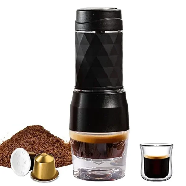 Cafelffe 3 In1 Portable Coffee Machine Hot/Cold Water Manual Espresso Maker For Capsule & Ground Hand Press Brewer hiking Travel - Image 7