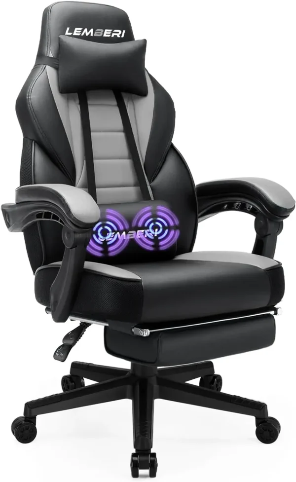 LEMBERI Gaming Chairs with Footrest,Ergonomic Video Game Chairs for Adults,Big and Tall Chair 400lb Weight Capacity - Image 12