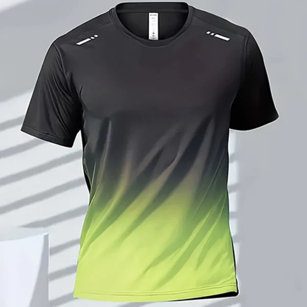 Men's T-shirts Sports Running T-shirt Quick-drying Gradient Short Sleeve Tees Outdoor Workout Basketball Training Running Outfit - Image 17