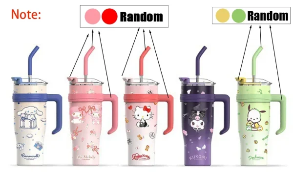 1200ml Sanrio Thermos Bottle Cold Ice Cute Hello Kitty Kuromi Cinnamoroll Melody Stainless Steel Water Bottle Tumbler Straw Gift - Image 6