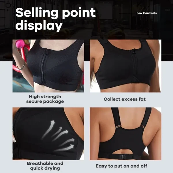 Yoga Fitness Bra Shock-absorbing Sports Bra Breathable and Quick Drying Training Running WOMEN'S Underwear - Image 6