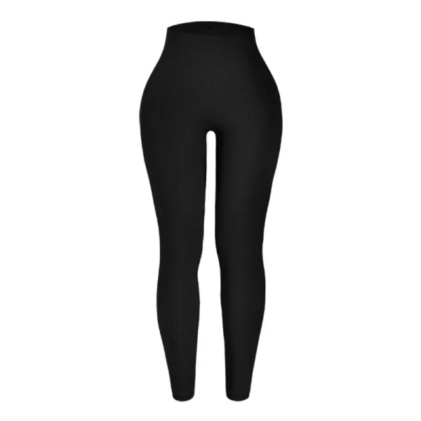 Seamless Knit Yoga Leggings Women Thread Solid Tights Gym Workout Running Stretchy High Waist Hip Liftting Skinny Gym Leggings - Image 7