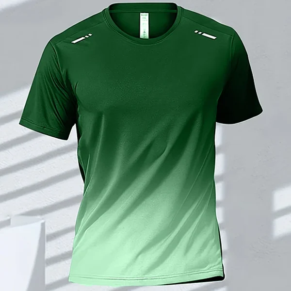 Men's T-shirts Sports Running T-shirt Quick-drying Gradient Short Sleeve Tees Outdoor Workout Basketball Training Running Outfit - Image 10