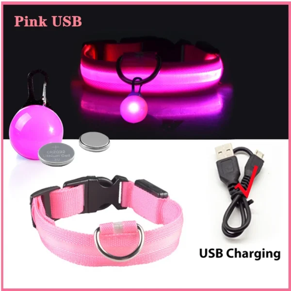 Usb Charging Glowing Dog Collar With Pendant Detachable Luxury Led Light Bright For Small Dogs Cat Night Safety Collar Wholesale - Image 14