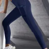 New High Waist Women's Leggings Stretch Yoga Pants Tights With Pockets Push Up Fitness Running Sportswear Solid Color Pants - Image 4