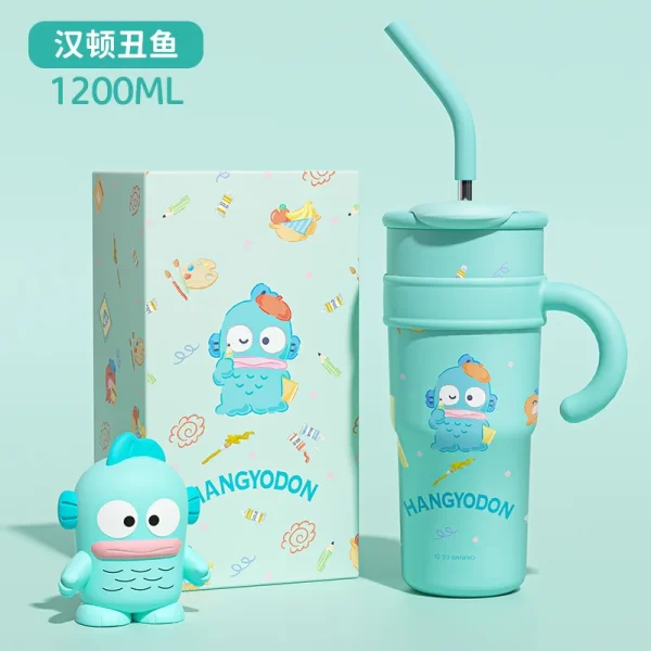 1200ml Sanrio Thermos Bottle Cold Ice Cute Hello Kitty Kuromi Cinnamoroll Melody Stainless Steel Water Bottle Tumbler Straw Gift - Image 18