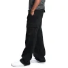 Mens Sweatpants Straight Fit Joggers for Sports and Streetwear Loose Oversized Drawstring Long Pants Men Multi-pocket Pants - Image 6