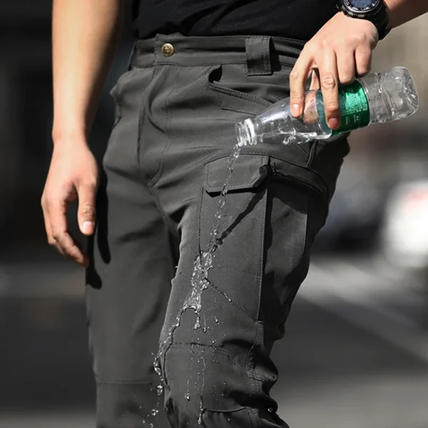 Men Fashion Cargo Pants Solid Color Multi-Pockets Waterproof Trousers Fall Casual Jogger Pants Sweatpants - Image 5