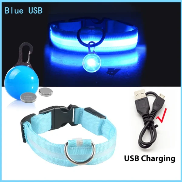 Usb Charging Glowing Dog Collar With Pendant Detachable Luxury Led Light Bright For Small Dogs Cat Night Safety Collar Wholesale - Image 18