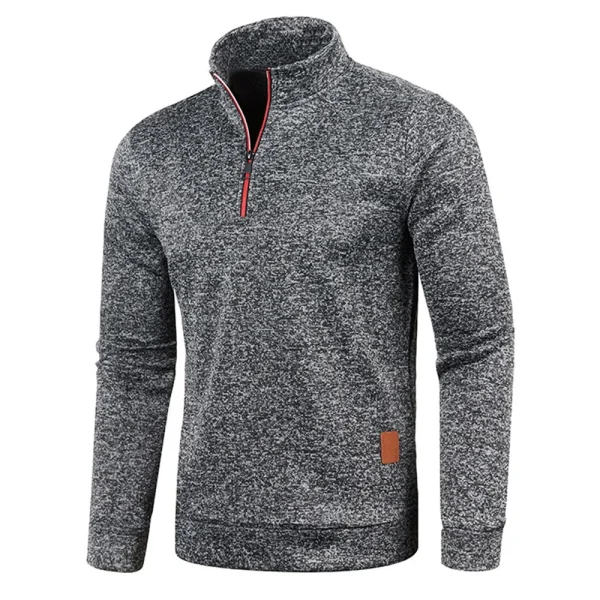 Men Sweatshirts Spring Thicker Pullover Half Zipper Pullover for Male Hoody Outdoor Sweatshir Autumn Solid Color Turtleneck Swea - Image 7