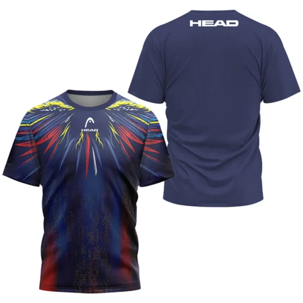 2024 New Men's Sport T-shirt Summer Leisure Short Sleeve Head Badminton Table Tennis Training Breathable Quick Drying O-Neck Top - Image 20