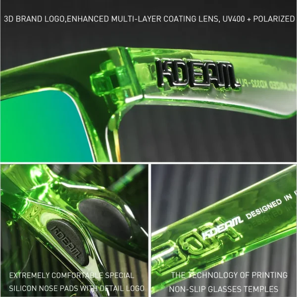 KDEAM Large Size Men's Sunglasses Polarized Photochromic Night Vision Oversized Sun Glasses Fashion Women Shades Width 154mm - Image 4