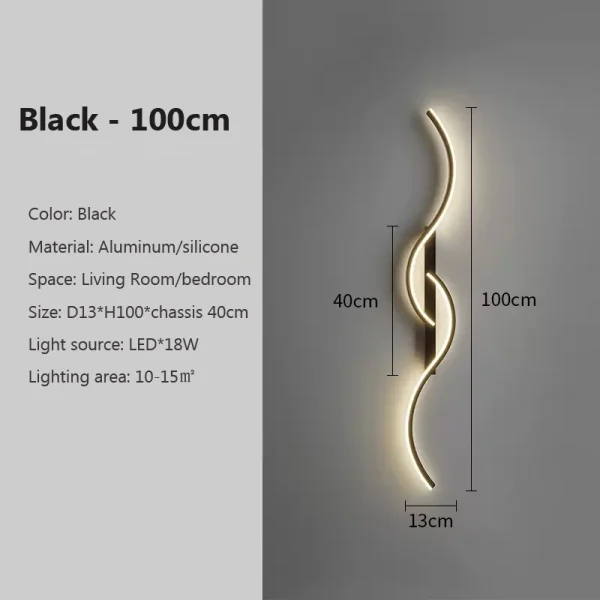 Modern LED Wall Lamp Minimalist Led Light Bedroom Bedside Long Strip Wall Sconces Living Room Home Indoor Lighting Fixture - Image 12