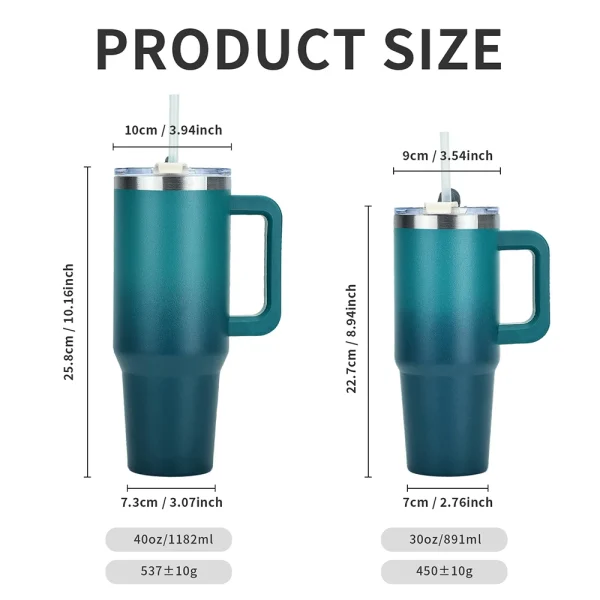 30/40OZ Stainless Steel Thermos Bottle Tumbler with Handle Large Capacity Insulated Cup Portable Gym Water Bottle Sports Kettle - Image 5