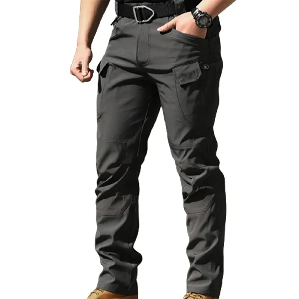 Men Fashion Cargo Pants Solid Color Multi-Pockets Waterproof Trousers Fall Casual Jogger Pants Sweatpants - Image 3