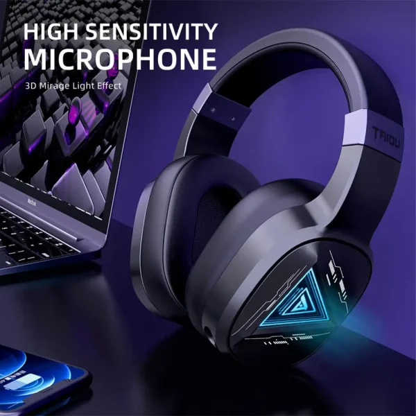 TAIDU THS320 Wireless Gaming headset 3-Mode headphone Bluetooth/2.4G/USB/USB-C With Mic 50mm Big earmuffs Low-Latency - Image 5