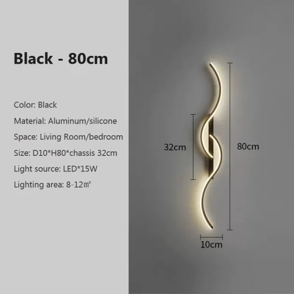 Modern LED Wall Lamp Minimalist Led Light Bedroom Bedside Long Strip Wall Sconces Living Room Home Indoor Lighting Fixture - Image 10