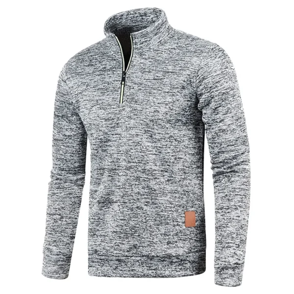 Men Sweatshirts Spring Thicker Pullover Half Zipper Pullover for Male Hoody Outdoor Sweatshir Autumn Solid Color Turtleneck Swea - Image 11