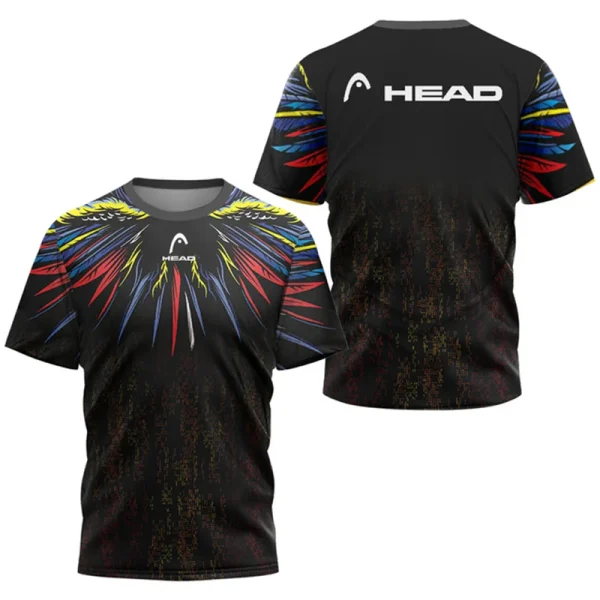 2024 New Men's Sport T-shirt Summer Leisure Short Sleeve Head Badminton Table Tennis Training Breathable Quick Drying O-Neck Top - Image 16
