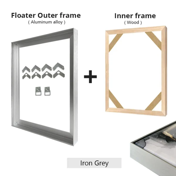 Canvas Floater Frame DIY Kit Metal Gold 50x70 60x90 Large Floating Frames for Wall Print Picture Oil Painting Artwork Home Decor - Image 10