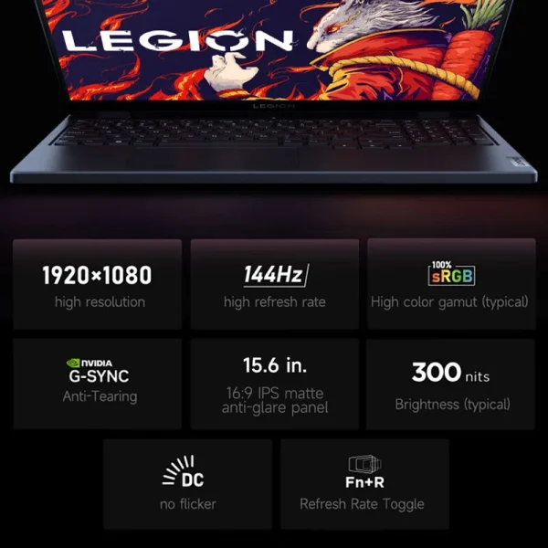 Lenovo Gaming Loptop LEGION R7000 15.6“144Hz AMD Ryzen7 7840H 16/32G DDR5 512G/1TB/2TB Pcie 4.0 SSD RTX4060 Gaming Notebook PC - Image 6