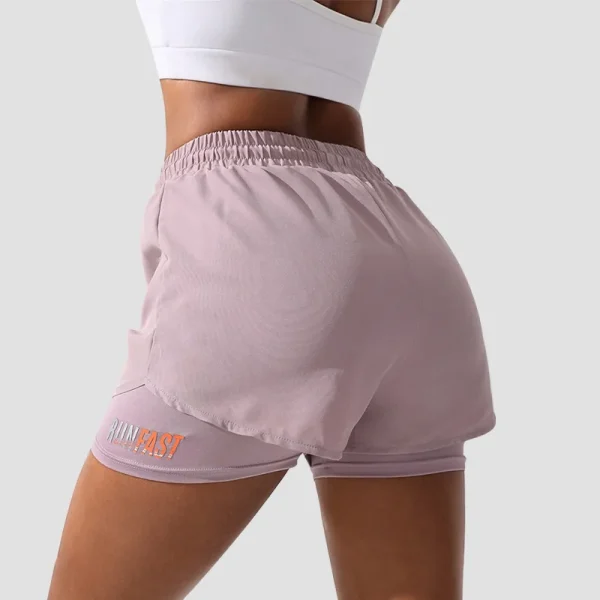 Mermaid Curve Breathable Letter Graphic 2 In 1 Sport Shorts Women Quick Dry Running Short Drawstring Waistband Fitness Hot Pants - Image 8
