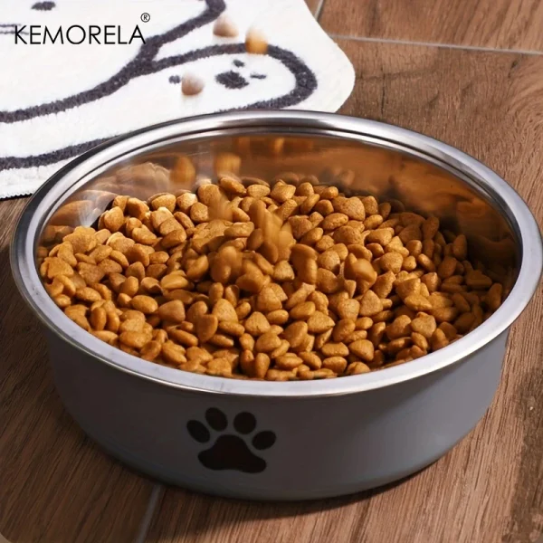 Non-Slip Dog Bowl For Large Medium And Small Cats And Dogs Drinking Water Feeding Pet Bowl Stainless Steel Pet Food Bowl - Image 5