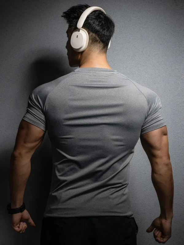 2024 New men's T-shirt Sports leisure running gym exercise training elastic quick drying short sleeve T-shirt men's top - Image 3