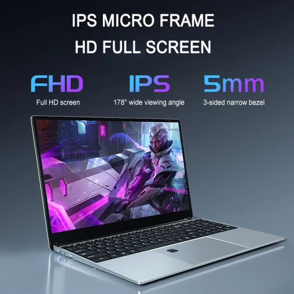 2024 Ultrabook Laptop 15.6 inch AMD R7 4700U Backlit Keyboard Windows 36GB DDR4 2TB Fingerprint Unlock Gaming Laptop Computer - Image 2