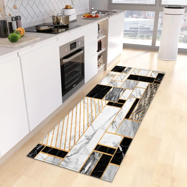 Marble Kitchen Rug Bathroom Entrance Door Mat Bedroom Corridor Non-Slip Long  Living Room Floor  Home Decor - Image 20