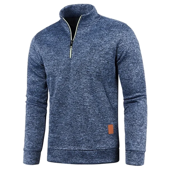 Men Sweatshirts Spring Thicker Pullover Half Zipper Pullover for Male Hoody Outdoor Sweatshir Autumn Solid Color Turtleneck Swea - Image 10