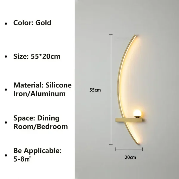 Modern LED Wall Lamp Stripes Wall Sconce for Bedroom Bedside Living Room Study Stairs Home Decor Indoor Lighting Fixture Luster - Image 12