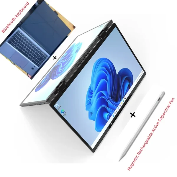 Dual Screen Laptop Intel N95 Processor 14“+14” touch Gaming Laptop DDR4 32GB 1TB 2TB SSD Notebook Computer - Image 7