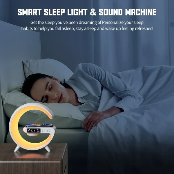 Multifunction Bluetooth Speaker TF RGB Night Light 15W Wireless Charger Stand for iPhone Samsung Xiaomi Fast Charging Station - Image 4