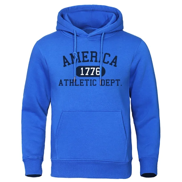 America 1776 Athletic Dept Letter Print Mans Hoodies Pocket O-Neck Sweatshirt Autumn Soft Sweatshirt Casual Loose Man Clothing - Image 17