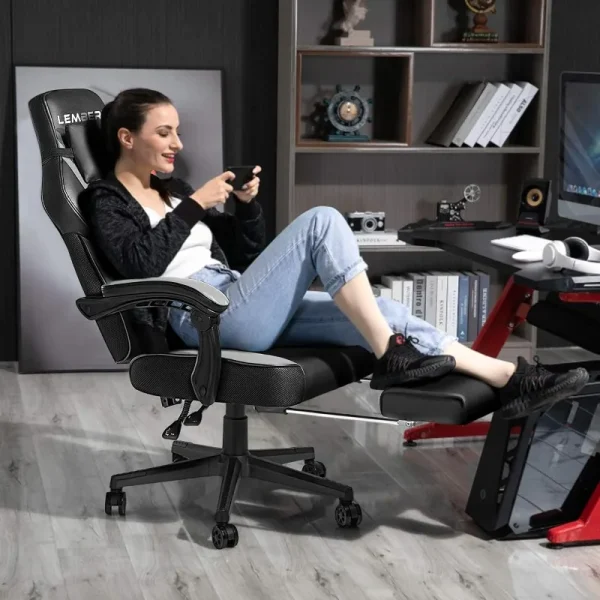 LEMBERI Gaming Chairs with Footrest,Ergonomic Video Game Chairs for Adults,Big and Tall Chair 400lb Weight Capacity - Image 2