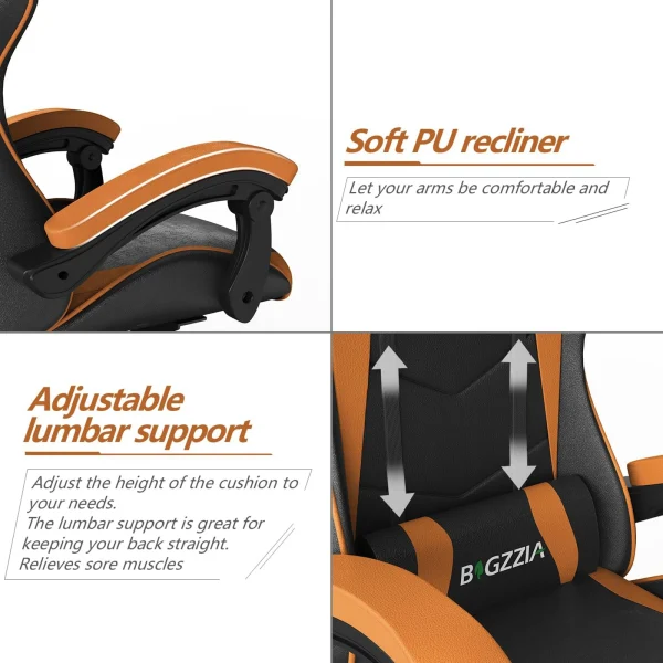 Gaming Chair Office Chair Ergonomic PU Leather Computer Desk Chair with Headrest and Lumbar Support Game Chairs Racing Chair - Image 5