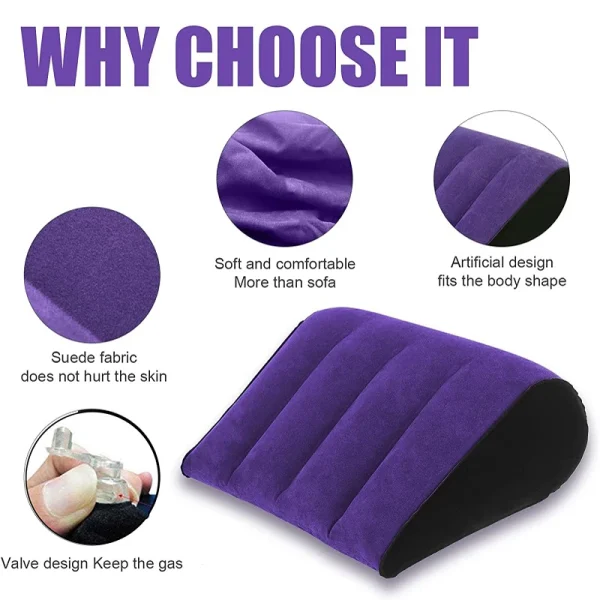 Inflatable Travel Pillow Multifunctional Body Pillow Lumbar Yoga Pillow Travel Positions Support Air Cushion Triangular Pillow - Image 4