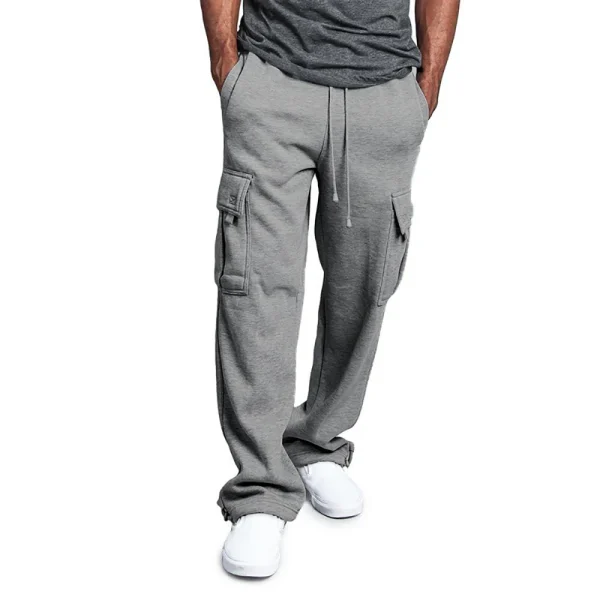 Mens Sweatpants Straight Fit Joggers for Sports and Streetwear Loose Oversized Drawstring Long Pants Men Multi-pocket Pants - Image 8