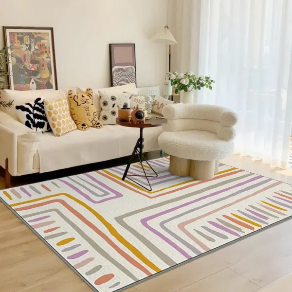Geometric Irregular Lines Large Area Living Room Carpet Comfortable Soft Fluffy Bedroom Rug Modern Home Decoration Aesthetics IG - Image 4