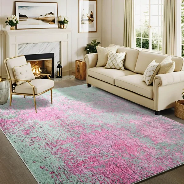 NOAHAS Faux Cashmere Printed Carpet Abstract Collection Rugs Soft Modern Rugs Living Room Bedroom Home Decor Indoor Rugs - Image 8