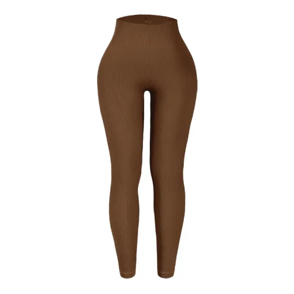Seamless Knit Yoga Leggings Women Thread Solid Tights Gym Workout Running Stretchy High Waist Hip Liftting Skinny Gym Leggings - Image 9