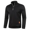 Men Sweatshirts Spring Thicker Pullover Half Zipper Pullover for Male Hoody Outdoor Sweatshir Autumn Solid Color Turtleneck Swea - Image 12