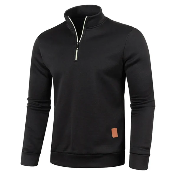Men Sweatshirts Spring Thicker Pullover Half Zipper Pullover for Male Hoody Outdoor Sweatshir Autumn Solid Color Turtleneck Swea - Image 12